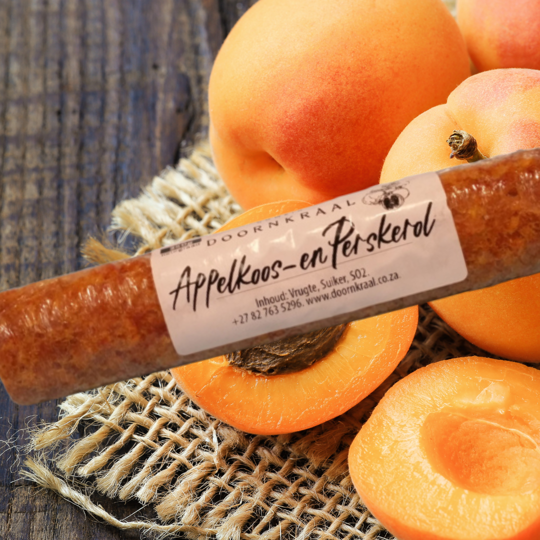 Appelkoos en Perskerol | Apricot and Peach Roll 250g